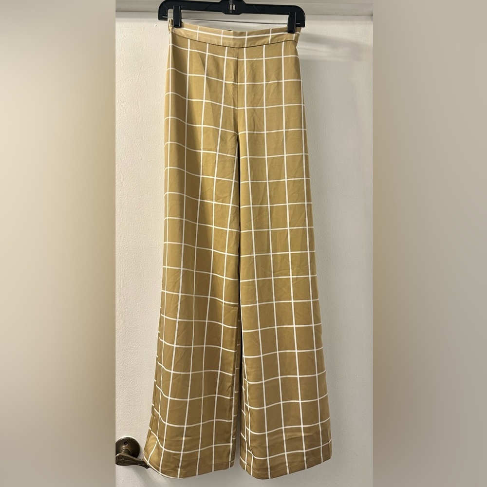 Lulu’s Women Grunge High Rise Wide Legs Office Cocktail Striped Trousers XS